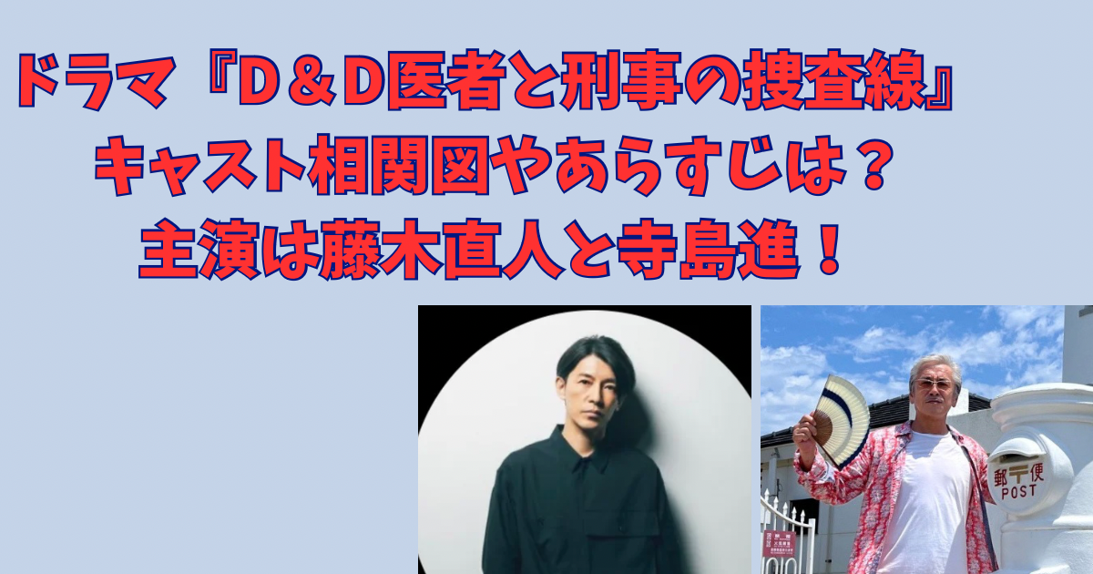 ドラマ『D＆D医者と刑事の捜査線』キャスト相関図やあらすじは？主演は藤木直人と寺島進！